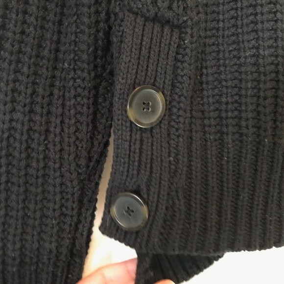 Madewell mockneck side button relaxed fisherman chunky knit sweater xxs - Picture 4 of 9